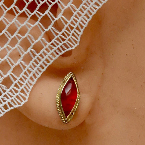 Vintage Shashi Carnelian Crescent Studs