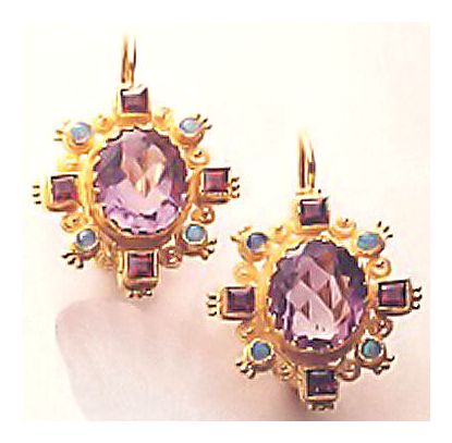 Wellington Amethyst and Garnet Earrings