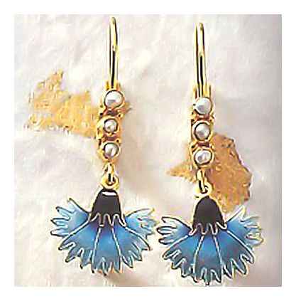 Whirling Flower Screw Back Earrings