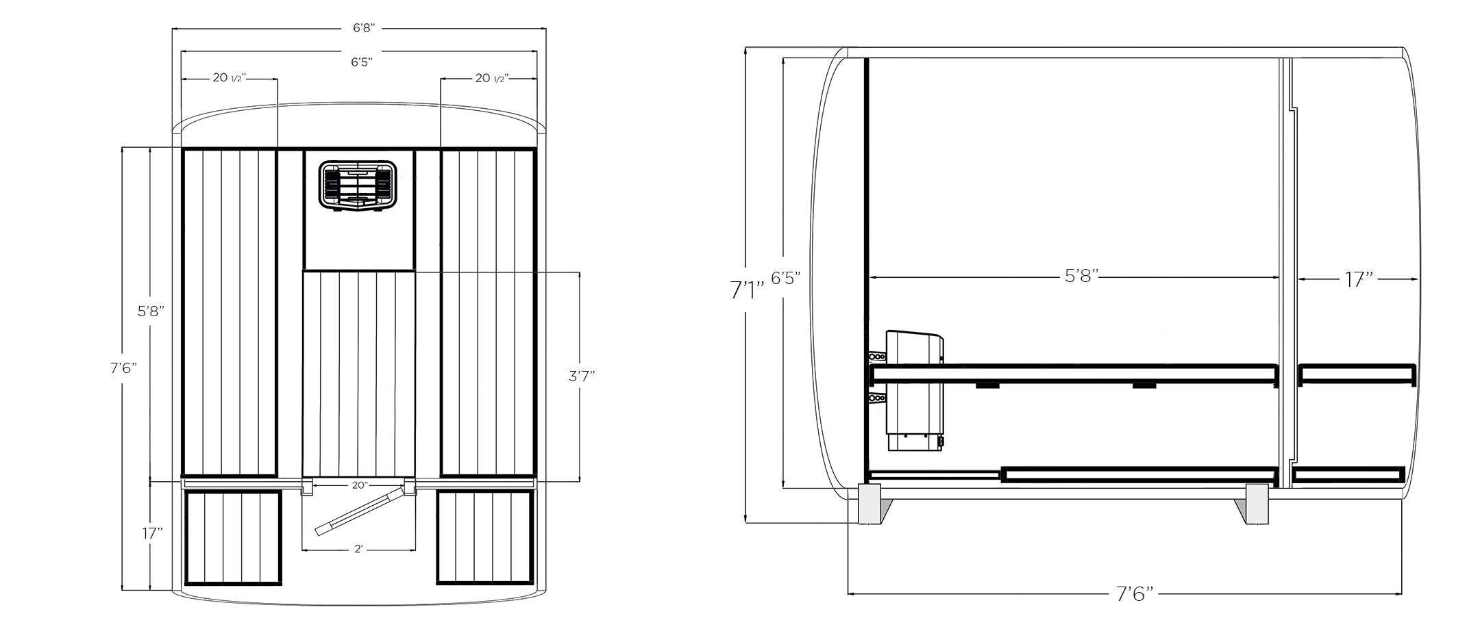 Scandinavian Rustik Outdoor Sauna Barrel 7x8 Schematic