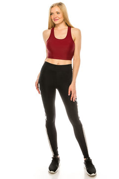 Mesh Leopard Side Panel Black Athletic Leggings