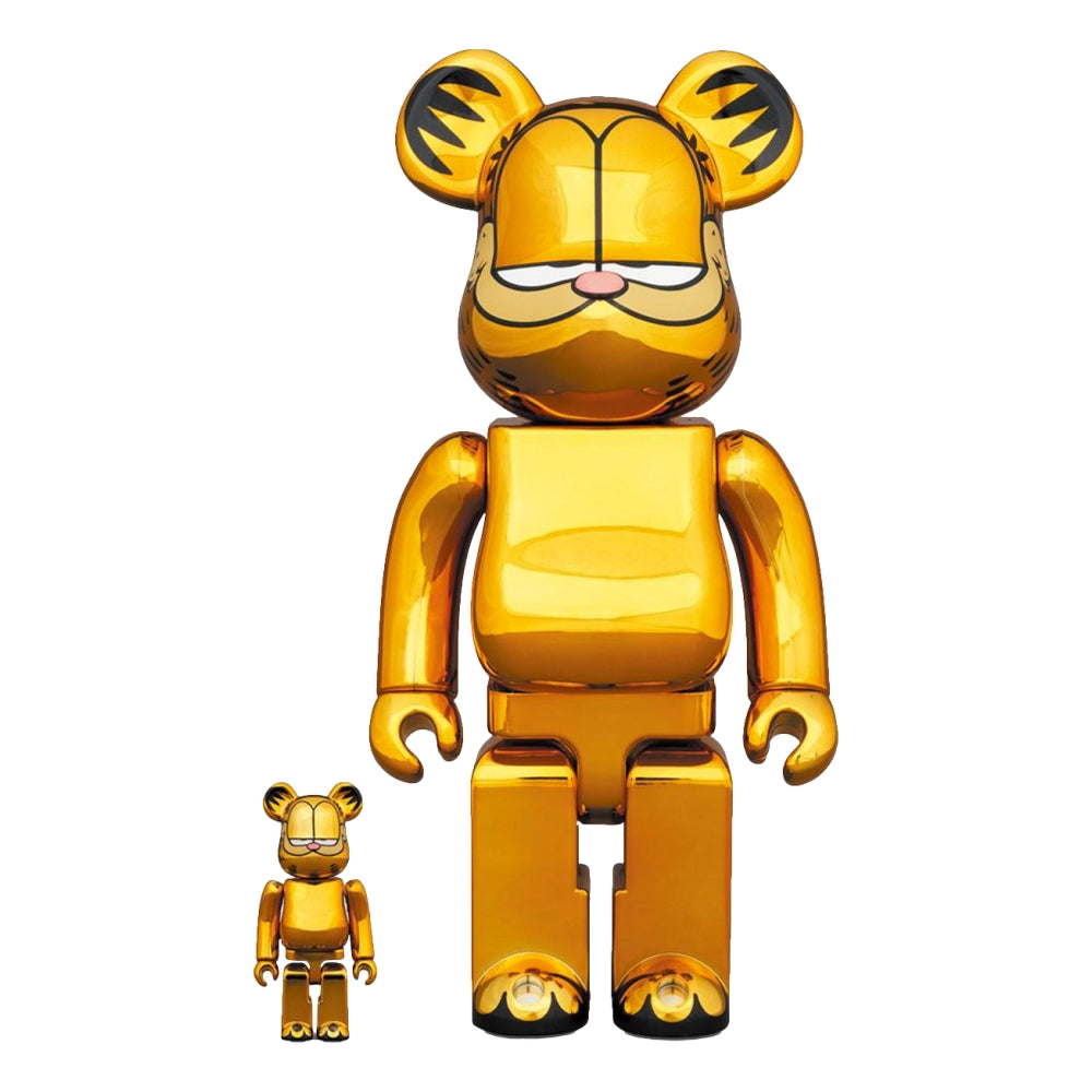 Be@rbrick 100% & 400% garfield gold chrome ver. — Open Dialogue