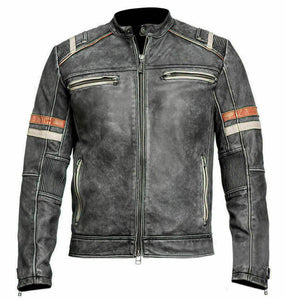 New Men's Retro 2 Cafe Racer Biker Vintage Motorcycle Distressed Moto ...