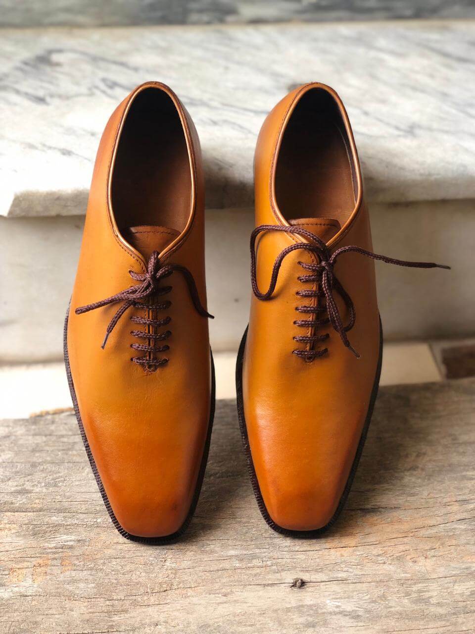 tan leather formal shoes