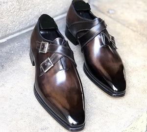 dark brown leather shoes