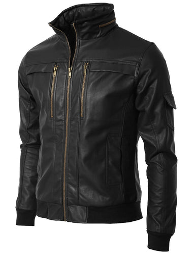 Men’s Black Slim Fit Leather Jacket, Men Leather Jackets, Fashion Leather Jacket - theleathersouq