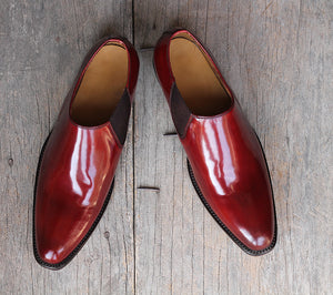 burgundy slip on dress shoes