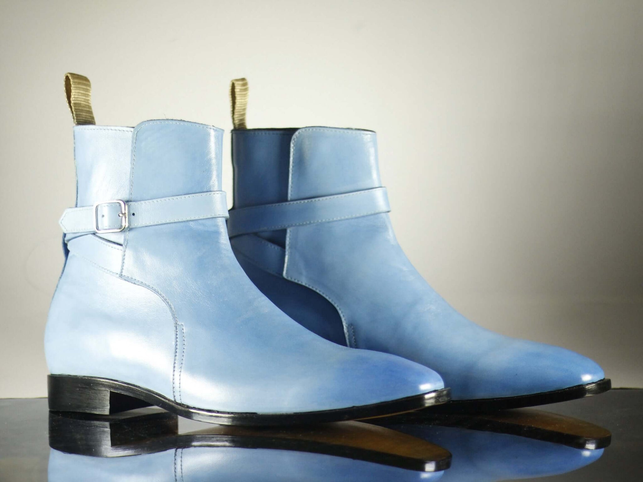 sky blue booties