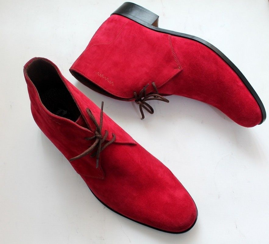 mens red suede boots