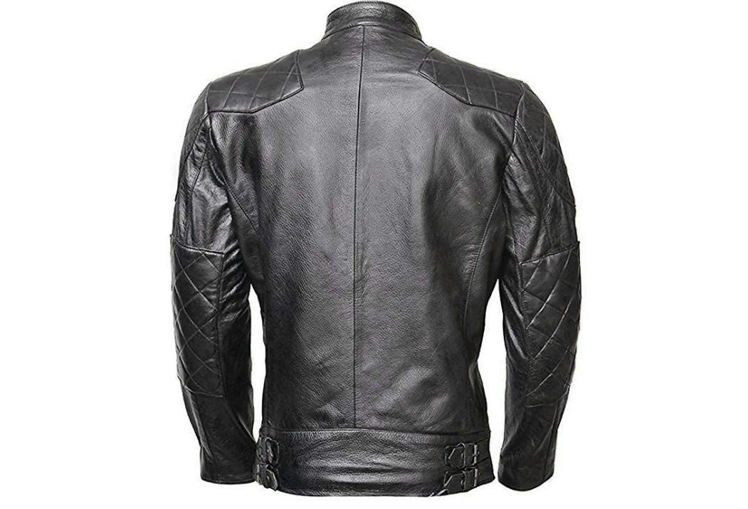 New Men's Genuine Lambskin Black Leather Biker Jacket Inspired by Davi ...