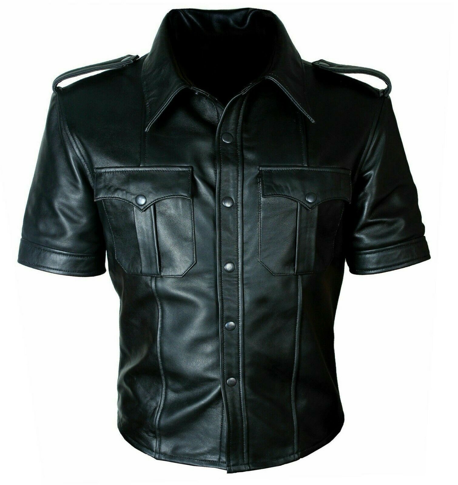 short sleeve leather jacket mens