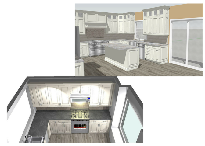 Two Alternative 3d Kitchen Design Renderings Blueprints 53 Off