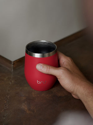 reusable coffee cup, bru cup, red reusable cup, reusable cup, best reusable coffee cup, thermal cup, insulated cup 