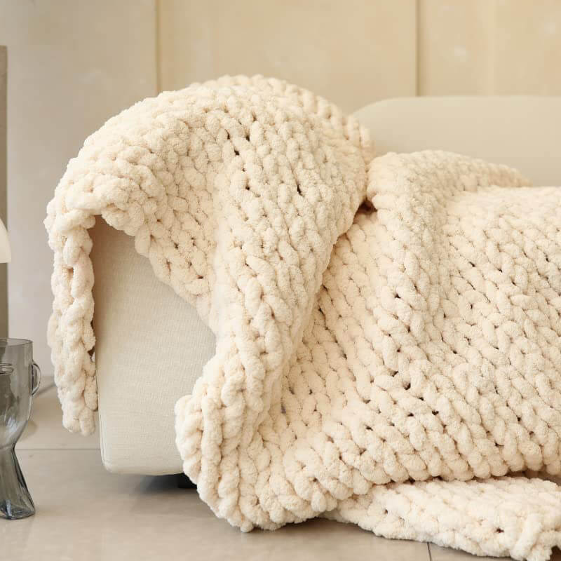 Chunky Knit Blanket Chunky Knit Throw Chenille Bulky Blanket Crochet Blanket Knitfirst 