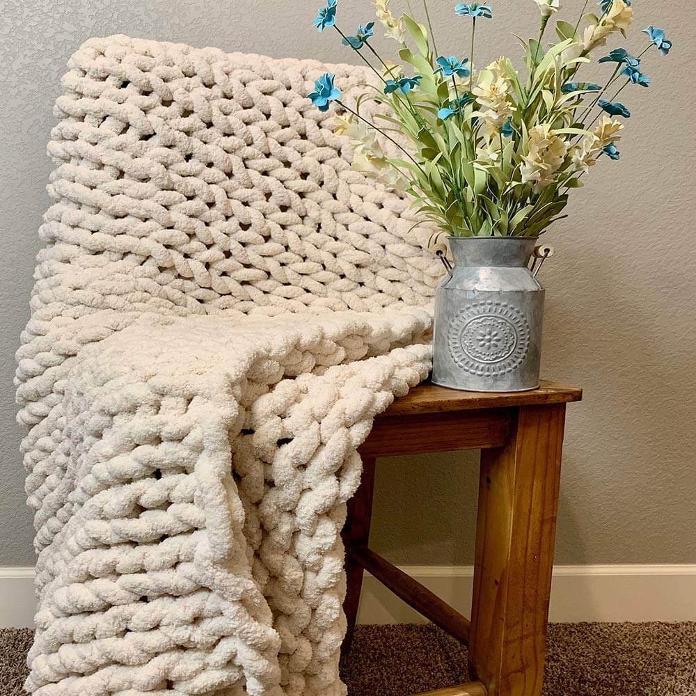 Chunky Knit blanket Chunky Knit Throw Chenille Bulky Blanket KnitFirst