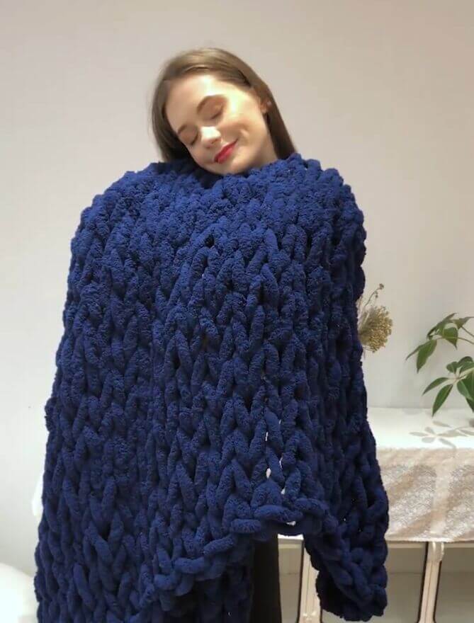 Chunky Knitted Blanket Chunky Knit Blanket Big Knit Blanket Giant Knit Blanket Large 