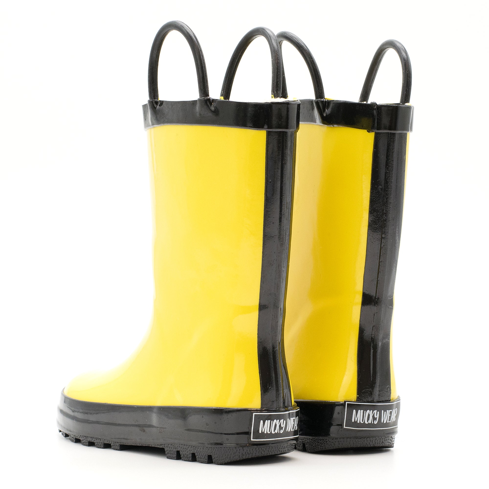 yellow mud boots