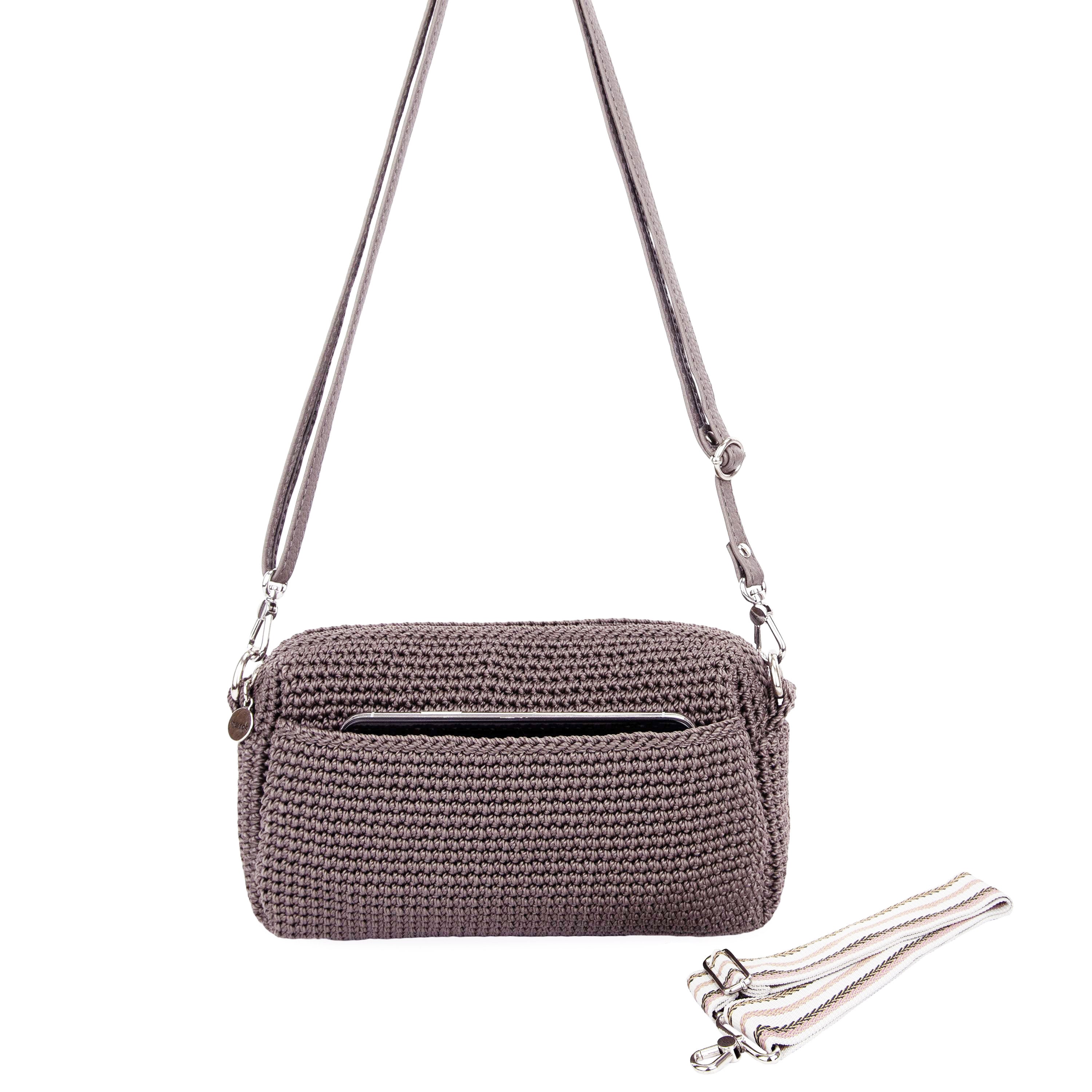 The Sak Sequoia Leather Smartphone Flap Crossbody, Chestnut Floral Etch:  Handbags