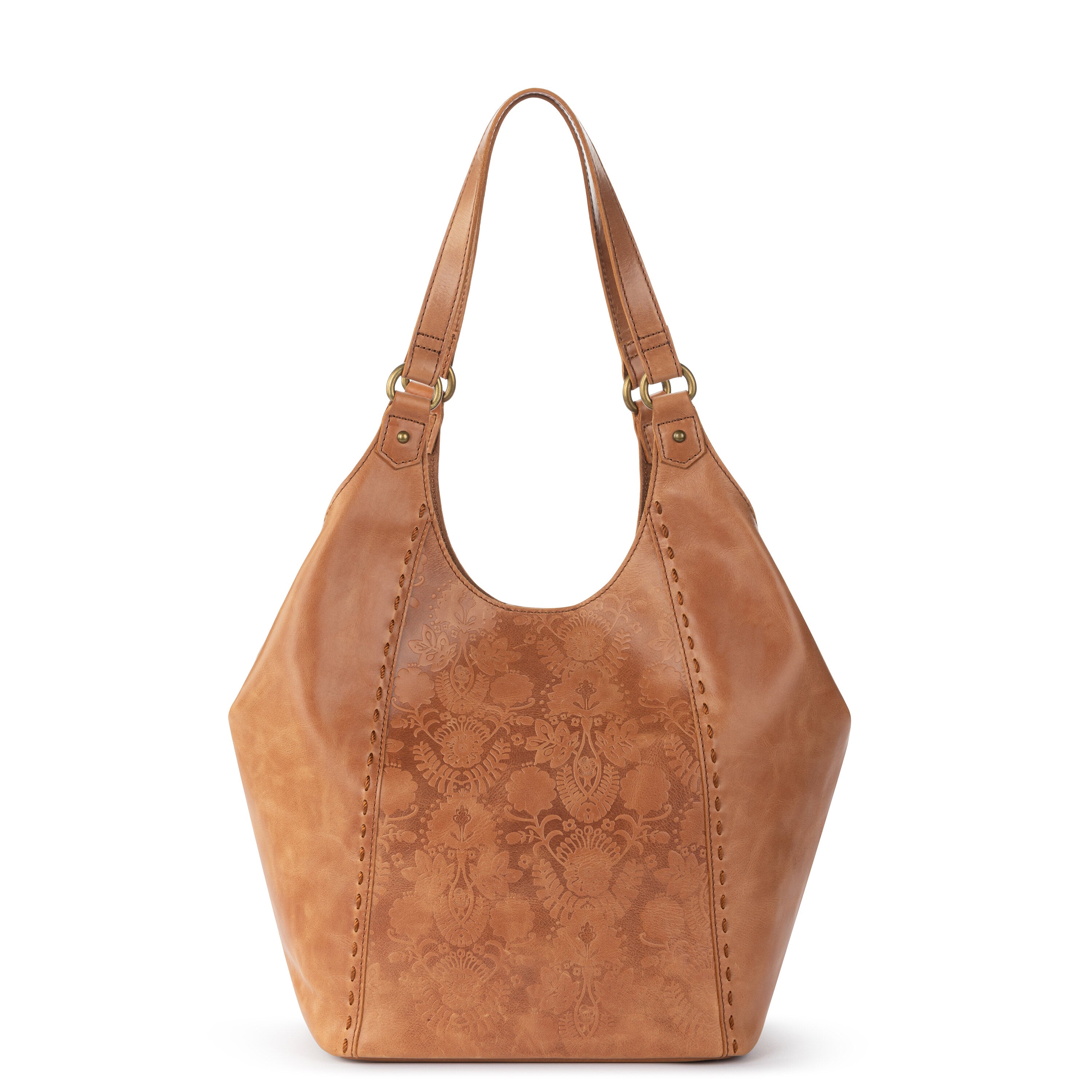 Tobacco Floral Embossed | Elegant Accessories in Rich Tobacco