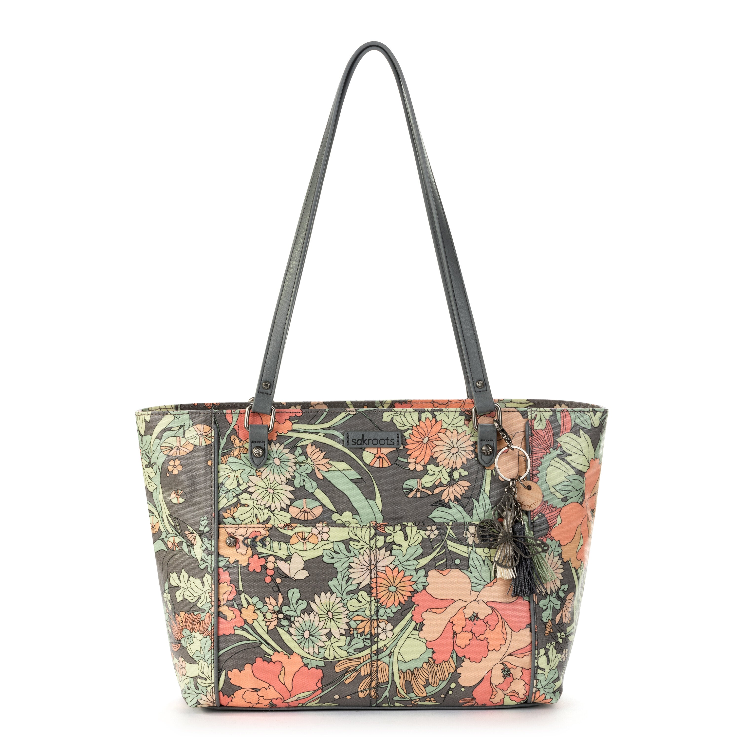 Sakroots Gray Shadow Flower Power Soft Bucket Bag, Best Price and Reviews