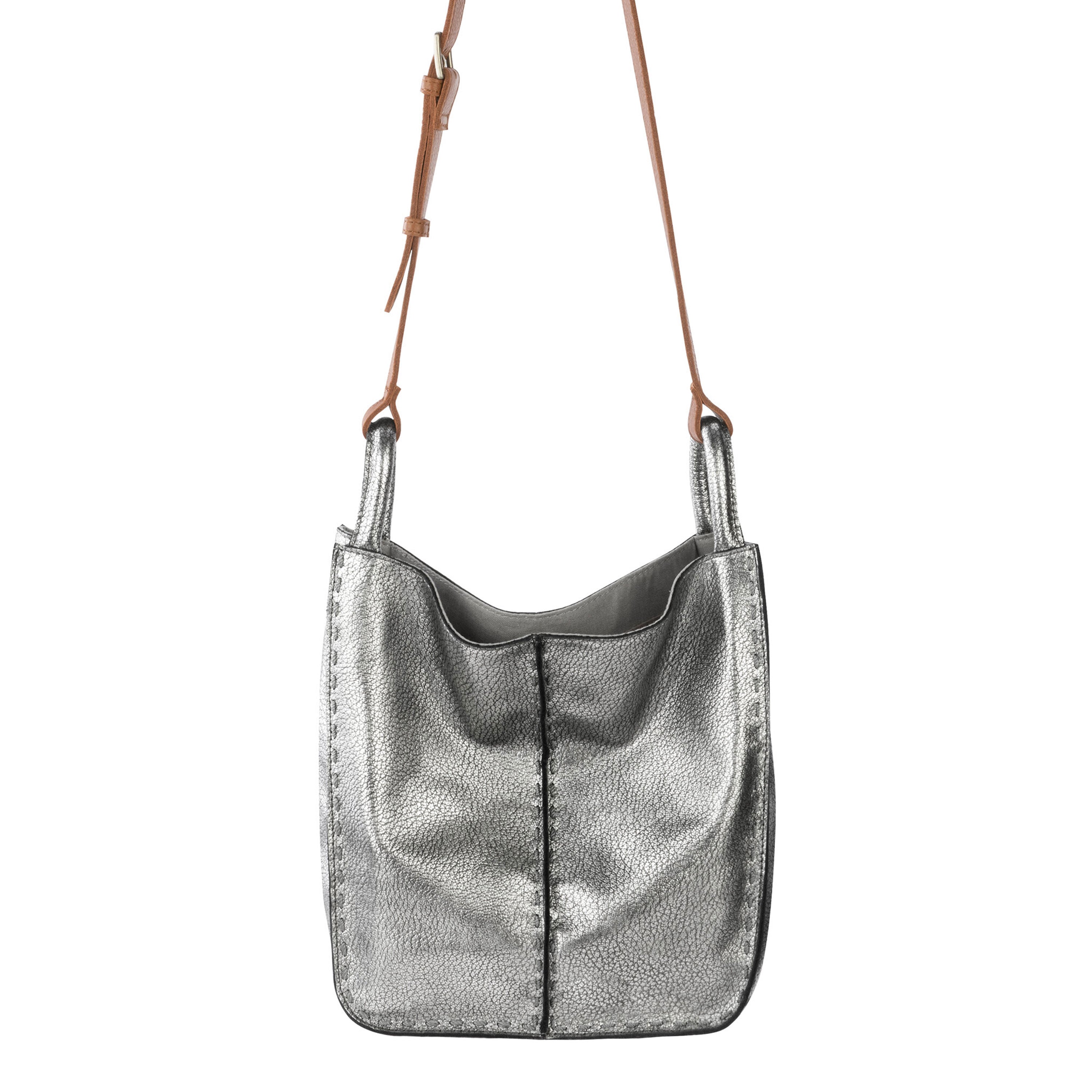 Sharif Chevron Quilted Leather Crescent Crossbody Bag 