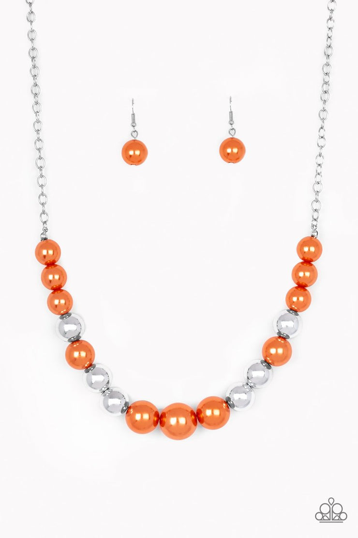Take Note-Orange Necklace