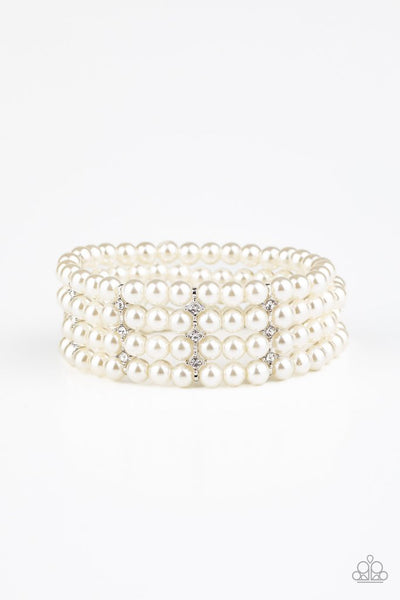 Stacked To The Top-White Bracelet