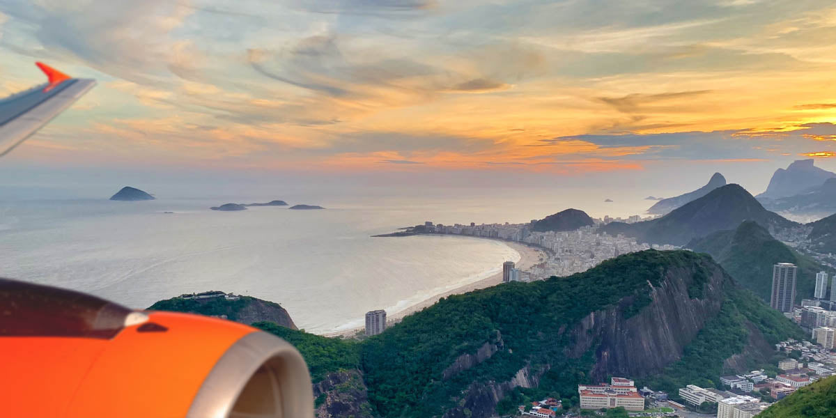 Arrivée sur Rio en avion pour un voyage