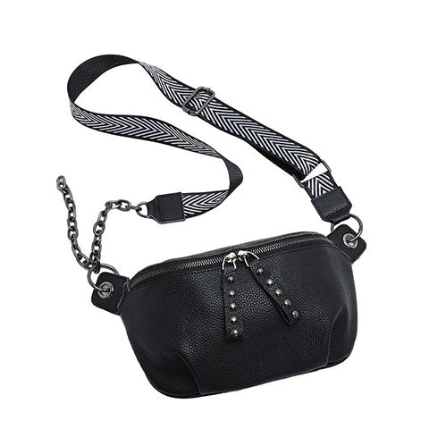 sac banane femme cuir Abby noir