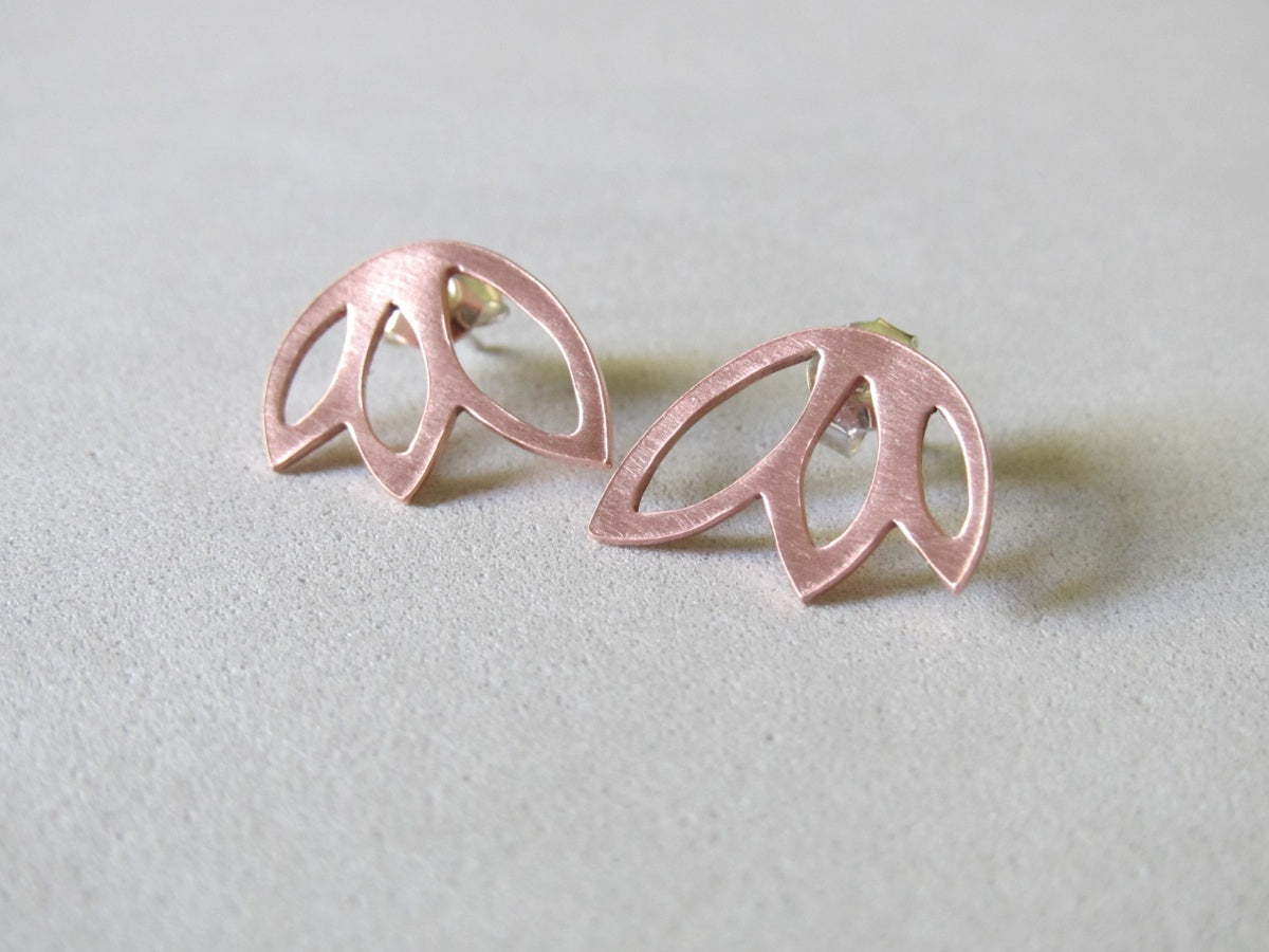 Copper Lotus Flower Studs - Yours & Mine Online Store South Africa