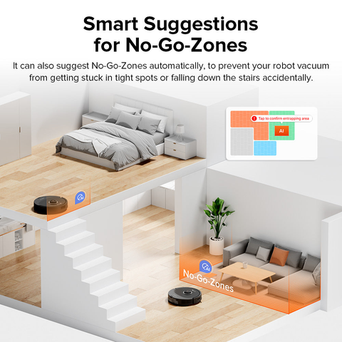  No-Go-Zones can be setten for Roborock Q8 Max+ smart vacuum