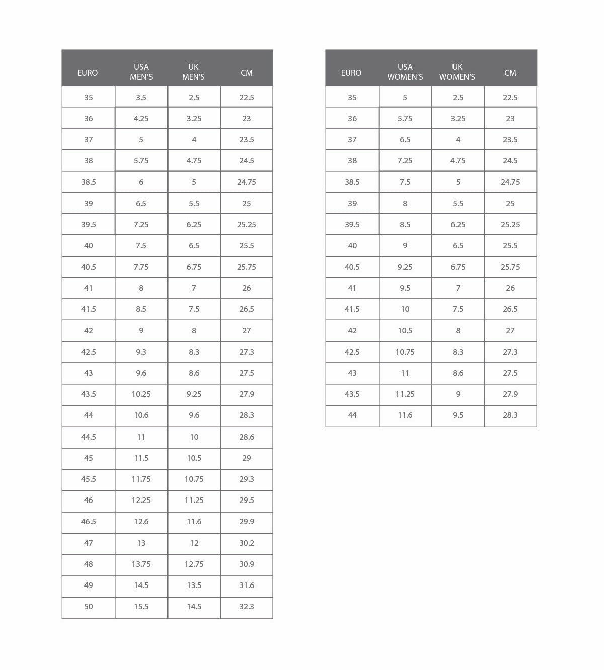 Size Chart | Specialized Bicycle Components Malaysia Sdn Bhd