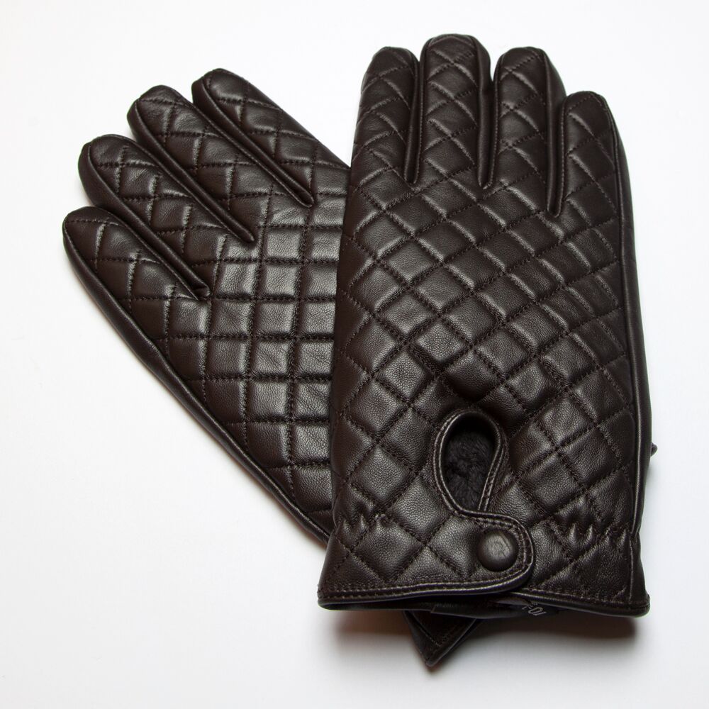 black brown leather gloves