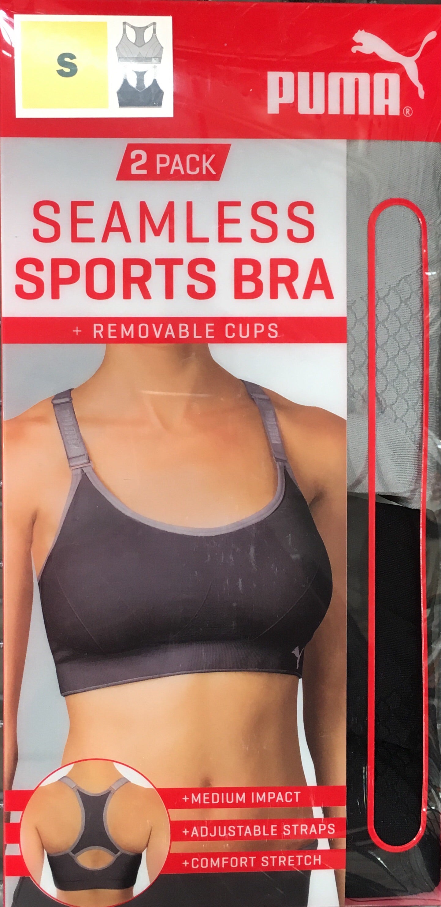 puma 2 pack seamless sports bra