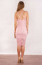 Floral Lace Double Strap Body-con In Deep Silver In Blush