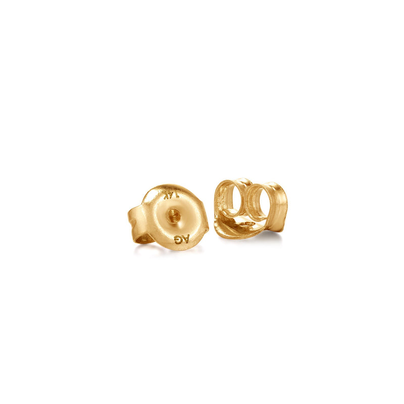 14k Gold Earrings - Dainty Arc Shaped Studs – AURELIE GI