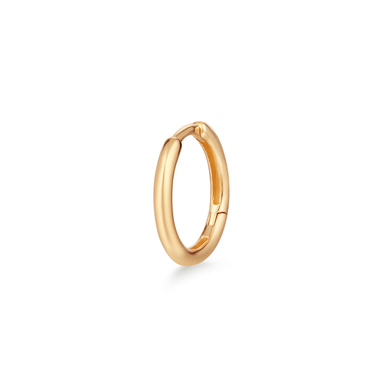 ANNA | Yellow Gold Single Huggie Hoop – AURELIE GI