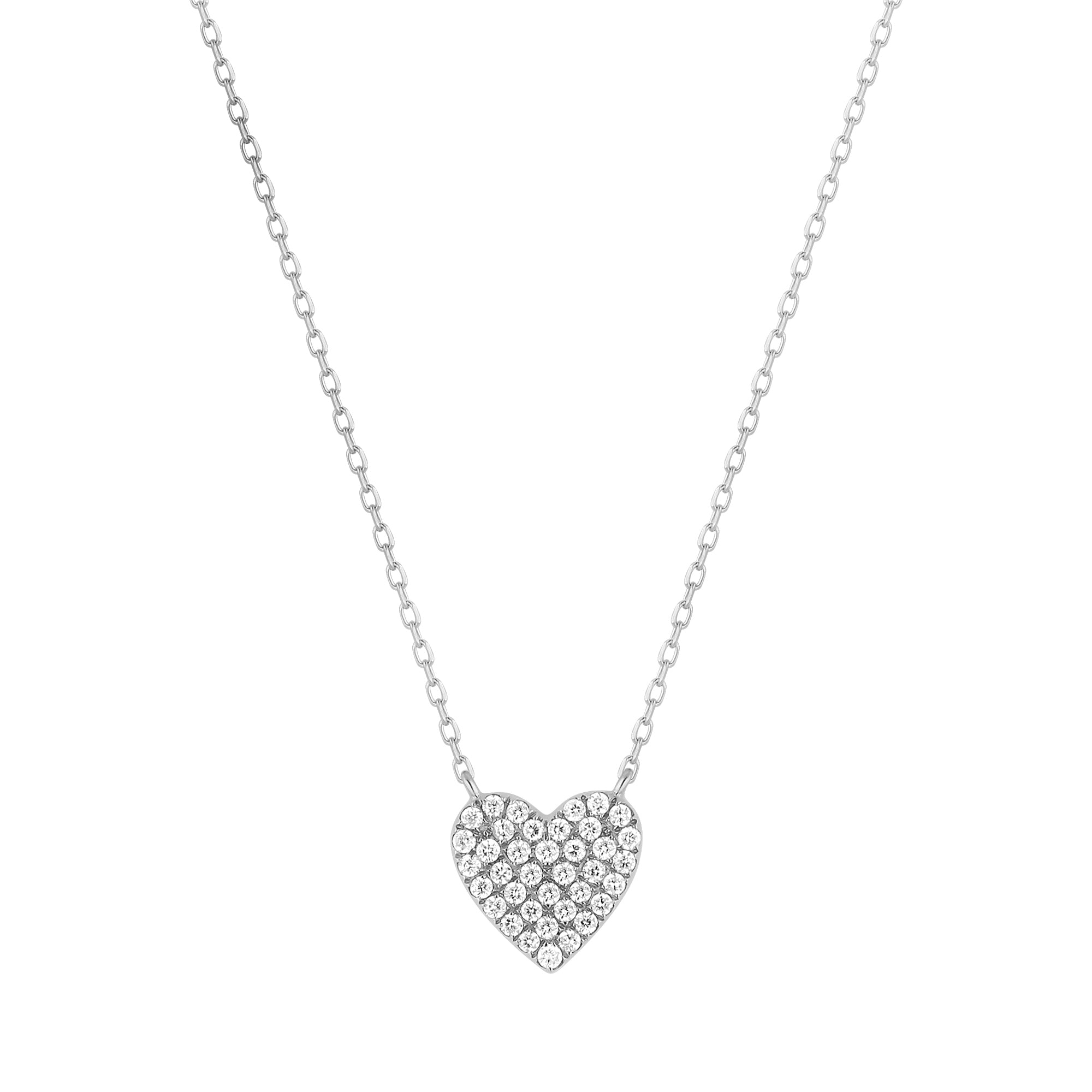 ELSIE | Diamond Pave Heart Necklace – AURELIE GI