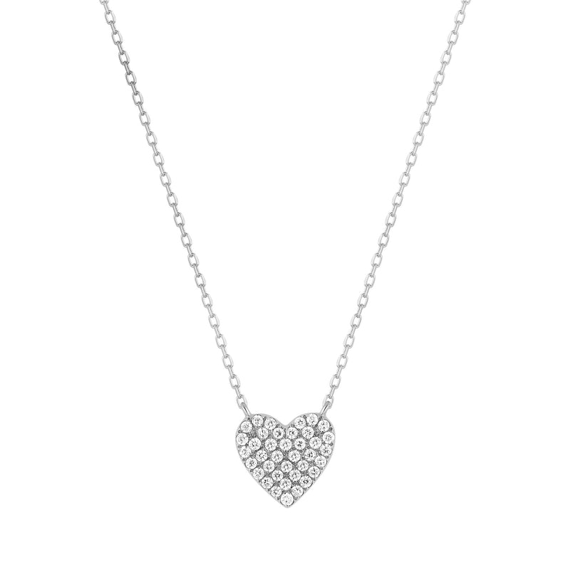 ELSIE | Diamond Pave Heart Necklace – AURELIE GI