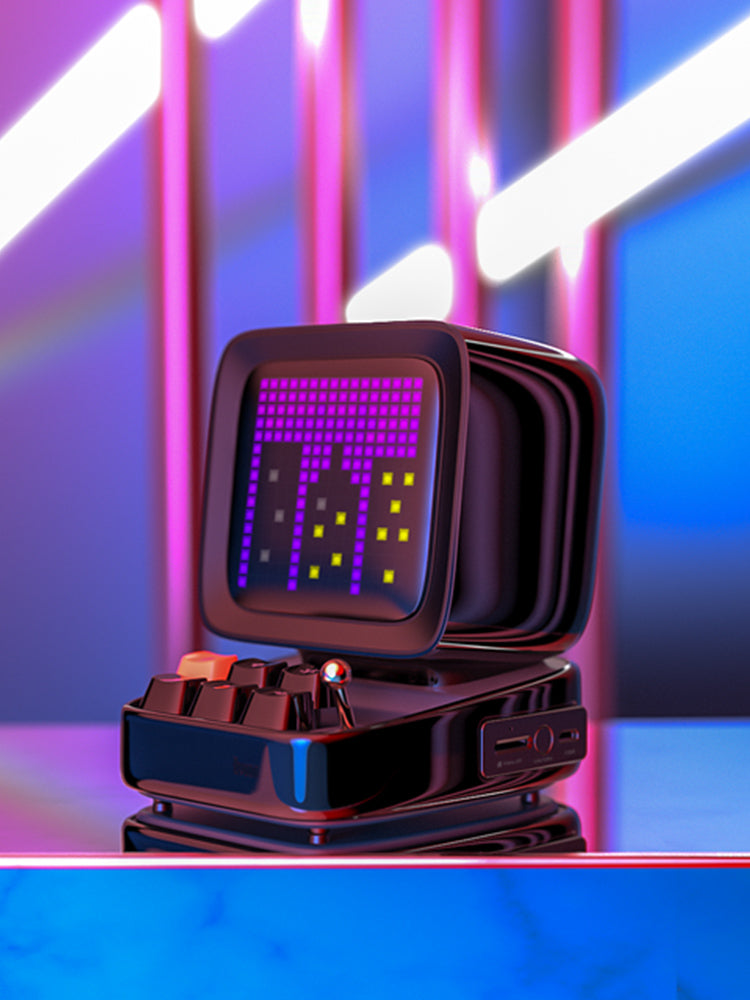 Divoom DitooMic haut-parleur karaoké avec écran de pixels App rétro  intelligente / clavier mécanique (rouge)
