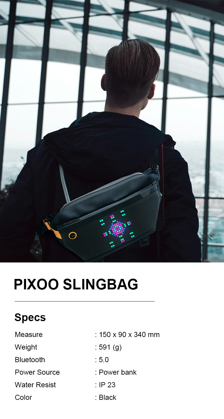 [READY STOCK] DIVOOM PIXOO SLING BAG V GLOBAL VERSION - INNOVATIVE SMART  LED PIXOO SLINGBAG V