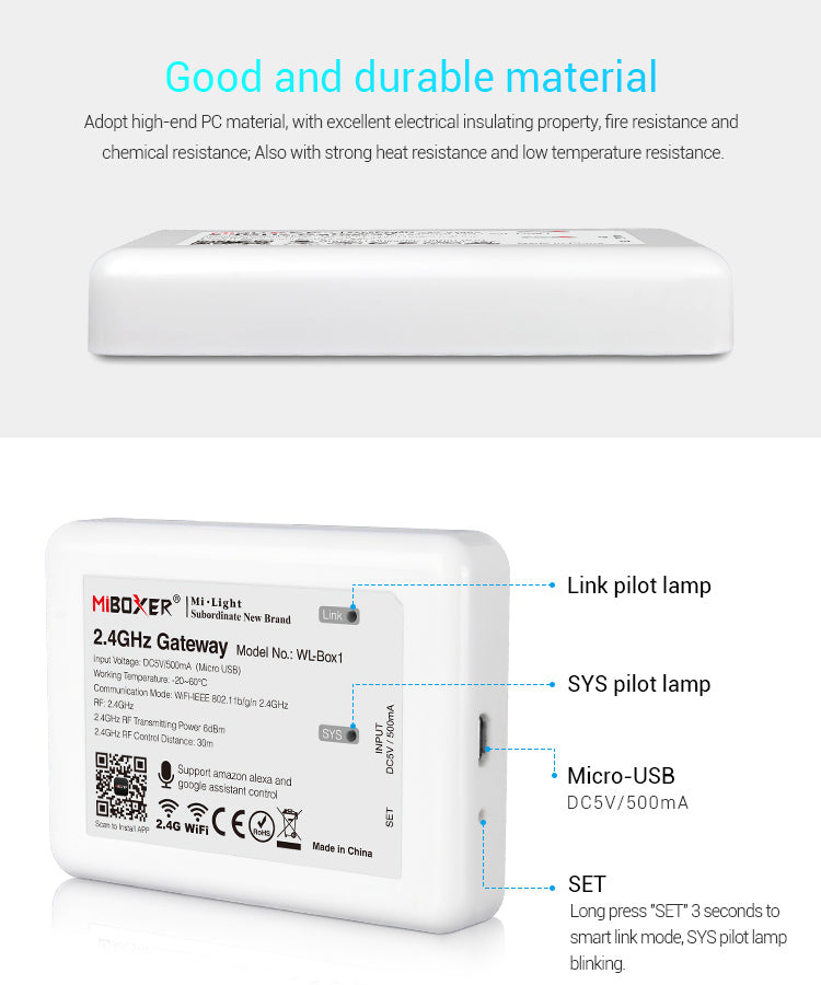 Boîtier 2.4 GHz + Wifi pour contrôle à distance - WLBOX1 - Deneoled