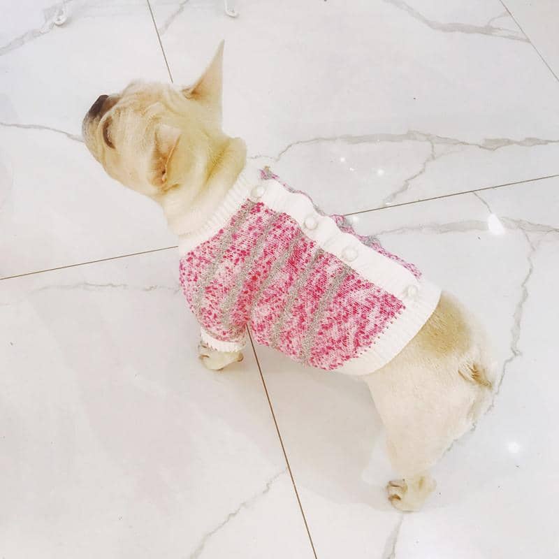 pink dog sweater small