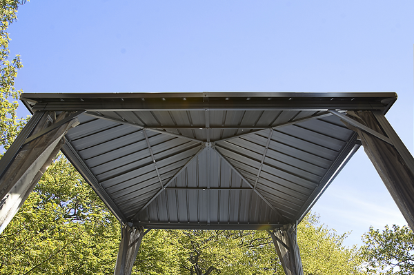 10x10 Steel Roof Aluminum Posts Gazebo Sunroom Shade Patio Cover