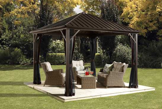 10x10 Steel and Aluminum Sunshade Gazebo Awning