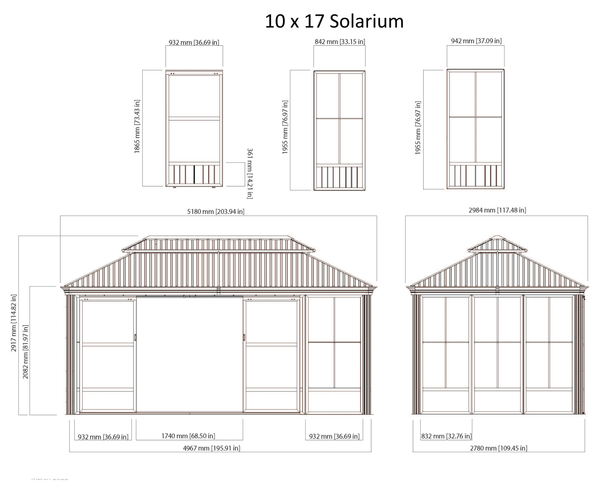 Steel Roof Aluminum Frame Solarium