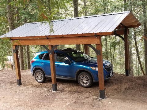 Kootenay Steel and Wood Carport with Trusses