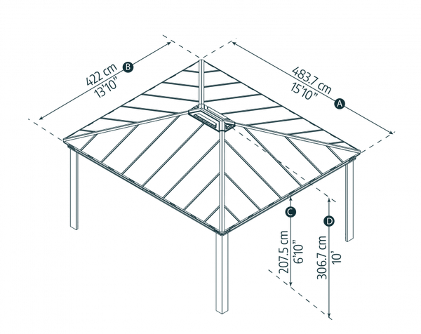 14x16 Dallas Gazebo Grizzly Shelter Ltd.