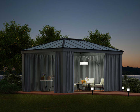 Dallas Gazebo with curtains and netting