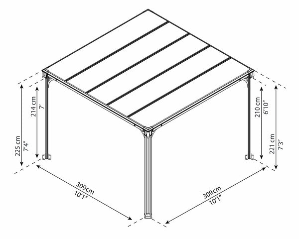 Milano 3000 10x10 Gazebo